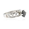 Image 2 : 14KT White Gold 1.34 ctw Black Diamond Ring