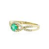 Image 2 : 14KT Yellow Gold 0.43 ctw Emerald and Diamond Ring