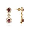 Image 2 : 14KT Yellow Gold 2.08 ctw Ruby and Diamond Earrings