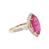 Image 2 : 14KT Yellow Gold 3.83 ctw Ruby and Diamond Ring