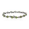 Image 2 : 14KT White Gold 7.65 ctw Peridot and Diamond Bracelet