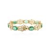 Image 2 : 14KT Yellow Gold 17.50 ctw Emerald and Diamond Bracelet