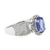 Image 2 : 14KT White Gold 2.20 ctw Tanzanite and Diamond Ring