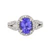 Image 1 : 14KT White Gold 2.14 ctw Tanzanite and Diamond Ring