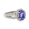 Image 2 : 14KT White Gold 2.14 ctw Tanzanite and Diamond Ring