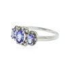 Image 2 : 14KT White Gold 0.99 ctw Tanzanite and Tanzanite Ring