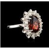 Image 2 : 14KT White Gold 5.43 ctw Spessartite and Diamond Ring
