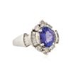 Image 2 : 14KT White Gold 1.84 ctw Tanzanite and Diamond Ring