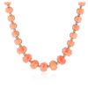 Image 2 : 14KT Rose Gold 77.50 ctw Coral and Diamond Necklace