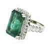 Image 2 : 14KT White Gold 11.58 ctw Emerald and Diamond Ring