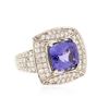 Image 2 : 14KT White Gold 5.98 ctw Tanzanite and Diamond Ring