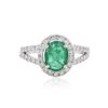 Image 1 : 14KT White Gold 1.52 ctw Emerald and Diamond Ring