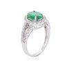 Image 3 : 14KT White Gold 1.52 ctw Emerald and Diamond Ring