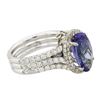 Image 2 : 14KT Two-Tone Gold 3.41 ctw Tanzanite and Diamond Ring