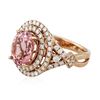 Image 2 : 14KT Rose Gold 3.35 ctw Tourmaline and Diamond Ring