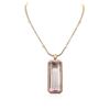 Image 1 : 14KT Rose Gold GIA Certified 162.70 ctw Kunzite and Diamond Pendant With Chain
