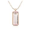 Image 2 : 14KT Rose Gold GIA Certified 162.70 ctw Kunzite and Diamond Pendant With Chain