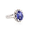 Image 2 : 14KT White Gold 4.67 ctw Tanzanite and Diamond Ring