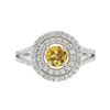 Image 1 : 14KT White Gold 0.44 ctw Citrine and Diamond Ring