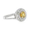 Image 2 : 14KT White Gold 0.44 ctw Citrine and Diamond Ring