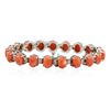 Image 2 : 14KT White Gold 16.34 ctw Pink Coral and Diamond Bracelet