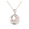 Image 2 : 14KT Two-Tone Gold 0.45 ctw Diamond Pendant With Chain