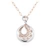 Image 2 : 14KT Two-Tone Gold 0.45 ctw Diamond Pendant With Chain