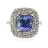 Image 1 : 14KT White Gold 2.93 ctw Tanzanite and Diamond Ring