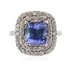 Image 1 : 14KT White Gold 2.93 ctw Tanzanite and Diamond Ring