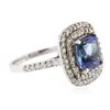 Image 2 : 14KT White Gold 2.93 ctw Tanzanite and Diamond Ring