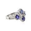 Image 2 : 14KT White Gold 1.90 ctw Sapphire and Diamond Ring