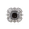 Image 1 : 14KT White Gold 7.30 ctw Black Diamond Ring