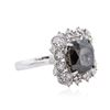 Image 2 : 14KT White Gold 7.30 ctw Black Diamond Ring