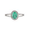 Image 1 : 14KT White Gold 0.63 ctw Emerald and Diamond Ring