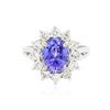 Image 1 : 14KT White Gold 2.30 ctw Tanzanite and Diamond Ring