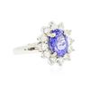 Image 2 : 14KT White Gold 2.30 ctw Tanzanite and Diamond Ring