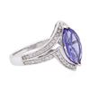 Image 2 : 14KT White Gold 1.57 ctw Tanzanite and Diamond Ring