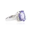 Image 2 : 14KT White Gold 8.25 ctw Tanzanite and Diamond Ring