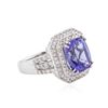 Image 2 : 14KT White Gold 5.86 ctw Tanzanite and Diamond Ring