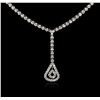 Image 2 : 14KT White Gold 1.03 ctw Diamond Necklace