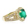 Image 2 : 14KT Yellow Gold 2.05 ctw Emerald and Diamond Ring