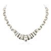 Image 1 : 18KT White Gold 8.81 ctw Diamond Necklace