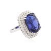 Image 2 : 14KT White Gold GIA Certified 29.75 ctw Tanzanite and Diamond Ring