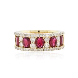 14KT Yellow Gold 1.53 ctw Ruby and Diamond Ring