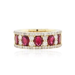 14KT Yellow Gold 1.53 ctw Ruby and Diamond Ring