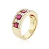 Image 3 : 14KT Yellow Gold 1.53 ctw Ruby and Diamond Ring