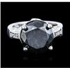 Image 1 : 14KT White Gold 7.18 ctw Black Diamond Ring