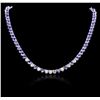 Image 1 : 14KT White Gold 49.64 ctw Tanzanite and Diamond Necklace