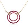 Image 2 : 10KT Yellow Gold 2.43 ctw Ruby and Diamond Pendant With Chain