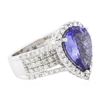 Image 2 : 14KT White Gold 4.81 ctw Tanzanite and Diamond Ring